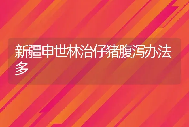 新疆申世林治仔猪腹泻办法多 | 动物养殖