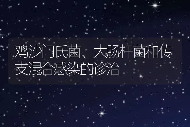 鸡沙门氏菌、大肠杆菌和传支混合感染的诊治 | 动物养殖