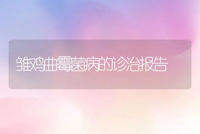 雏鸡曲霉菌病的诊治报告 | 动物养殖