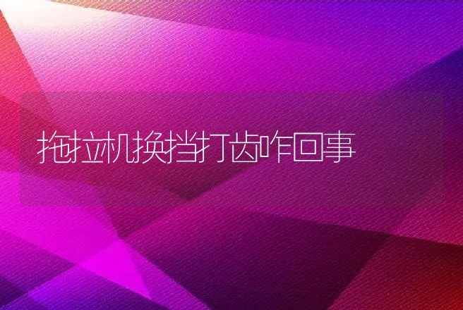 拖拉机换挡打齿咋回事 | 养殖