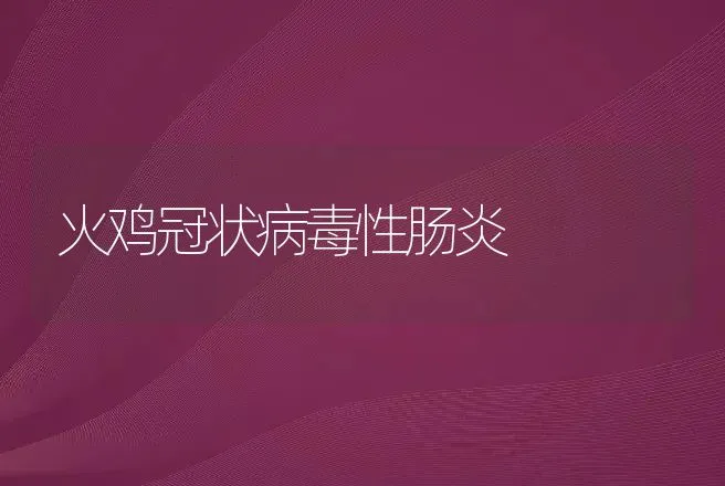 火鸡冠状病毒性肠炎 | 动物养殖