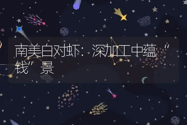 南美白对虾：深加工中蕴“钱”景 | 动物养殖