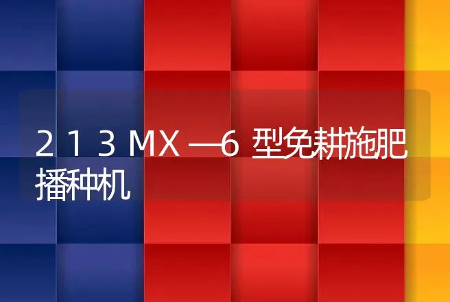 213MX—6型免耕施肥播种机 | 养殖