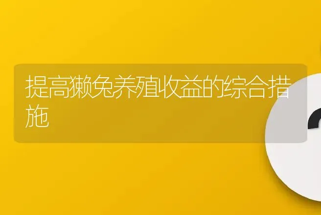 提高獭兔养殖收益的综合措施 | 动物养殖