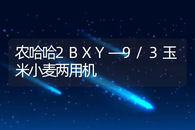 农哈哈2BXY—9/3玉米小麦两用机 | 养殖