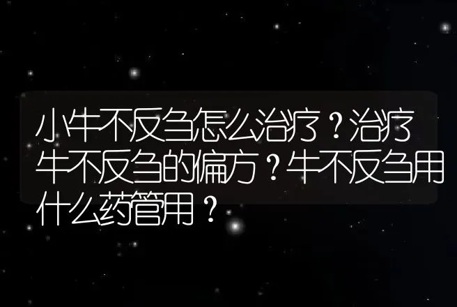 小牛不反刍怎么治疗？治疗牛不反刍的偏方？牛不反刍用什么药管用？ | 兽医知识大全