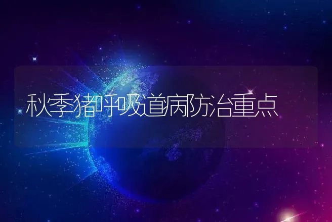 秋季猪呼吸道病防治重点 | 兽医知识大全