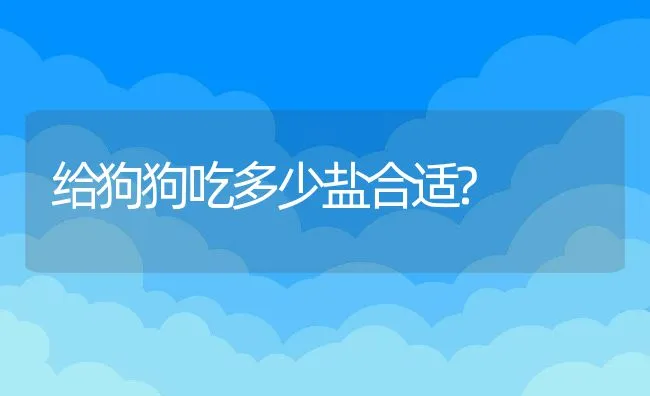 给狗狗吃多少盐合适? | 宠物猫