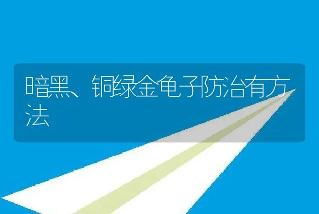 暗黑、铜绿金龟子防治有方法 | 动物养殖