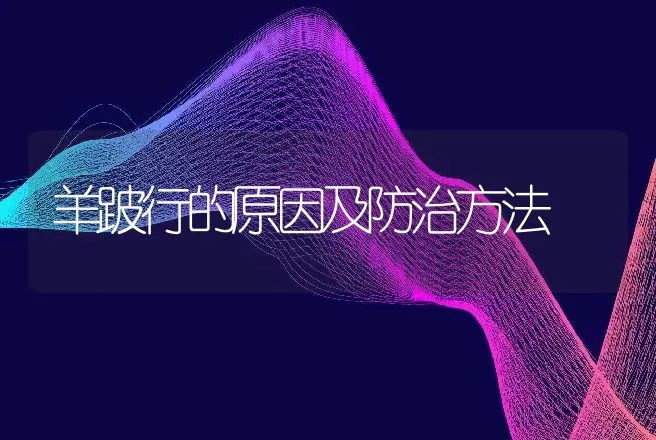 羊跛行的原因及防治方法 | 家畜养殖