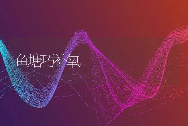 鱼塘巧补氧 | 动物养殖