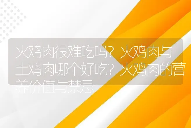 火鸡肉很难吃吗？火鸡肉与土鸡肉哪个好吃？火鸡肉的营养价值与禁忌 | 动物养殖