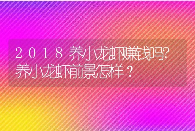 2018养小龙虾赚钱吗?养小龙虾前景怎样？ | 水产知识