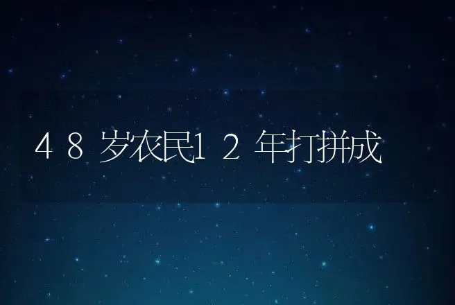 48岁农民12年打拼成 | 养殖致富