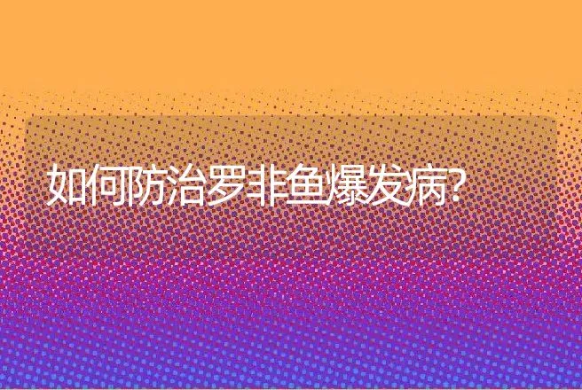 如何防治罗非鱼爆发病？ | 水产知识