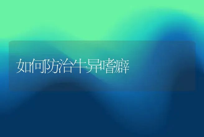 如何防治牛异嗜癖 | 动物养殖