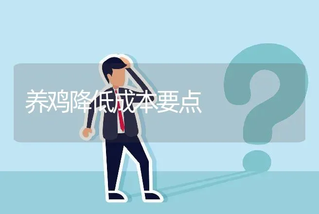 养鸡降低成本要点 | 动物养殖