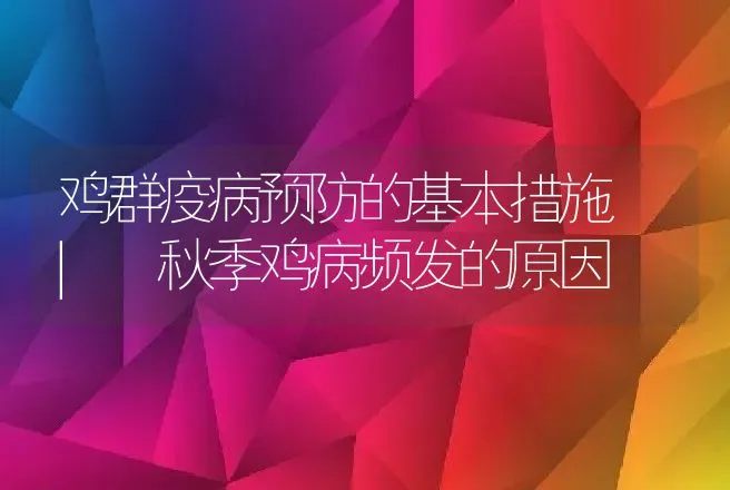 鸡群疫病预防的基本措施 | 秋季鸡病频发的原因 | 家禽养殖