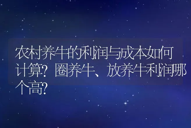 农村养牛的利润与成本如何计算？圈养牛、放养牛利润哪个高？ | 养殖致富