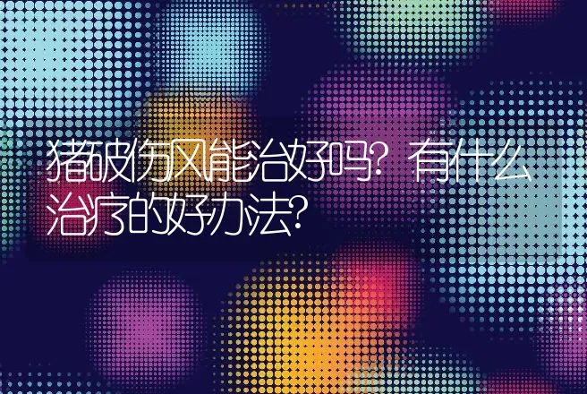 猪破伤风能治好吗?有什么治疗的好办法? | 兽医知识大全