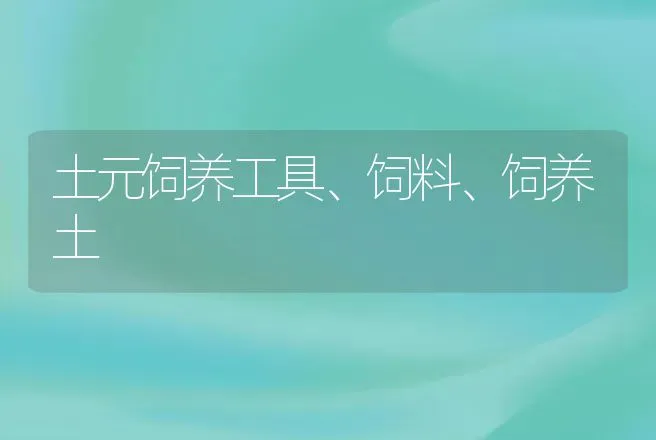 土元饲养工具、饲料、饲养土 | 动物养殖