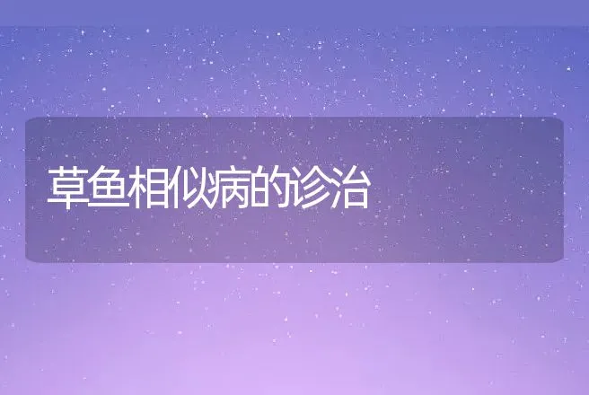 草鱼相似病的诊治 | 动物养殖