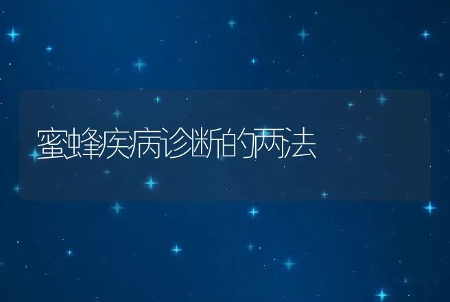 蜜蜂疾病诊断的两法 | 特种养殖