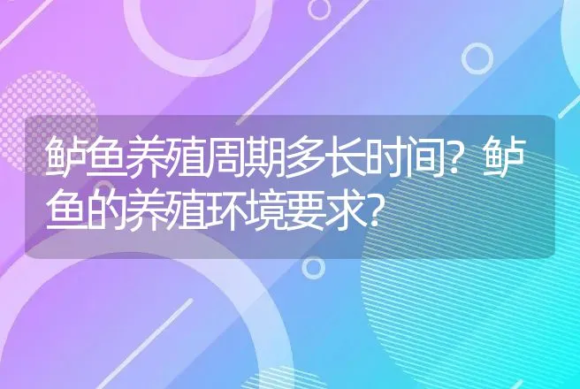 鲈鱼养殖周期多长时间？鲈鱼的养殖环境要求？ | 水产知识