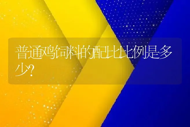 普通鸡饲料的配比比例是多少？ | 动物养殖