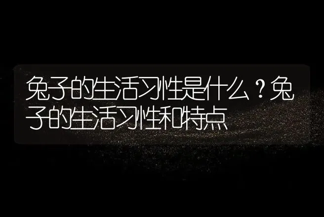 兔子的生活习性是什么？兔子的生活习性和特点 | 特种养殖