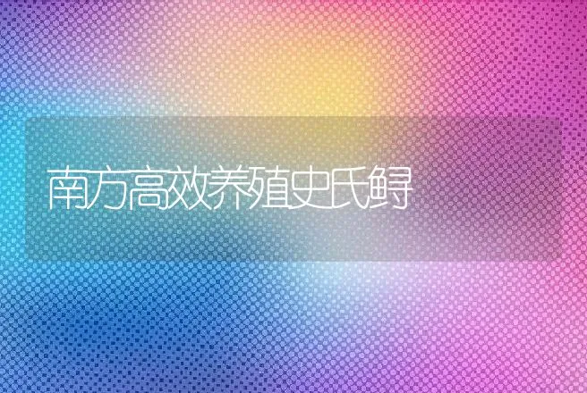 南方高效养殖史氏鲟 | 动物养殖