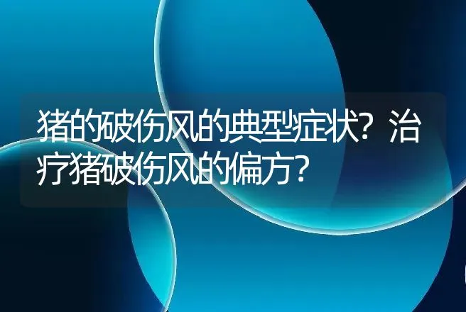 猪的破伤风的典型症状？治疗猪破伤风的偏方？ | 兽医知识大全