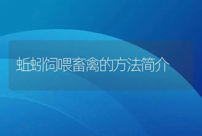 蚯蚓饲喂畜禽的方法简介 | 特种养殖