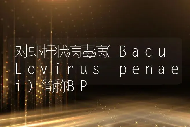 对虾杆状病毒病(BacuLovirus penaei)简称BP | 动物养殖