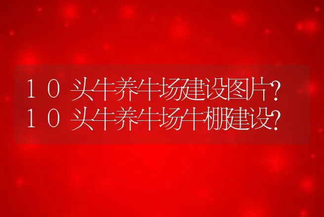 10头牛养牛场建设图片？10头牛养牛场牛棚建设？ | 兽医知识大全