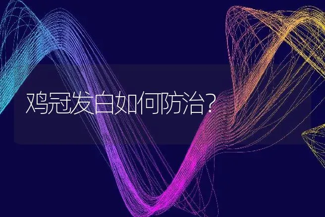 鸡冠发白如何防治？ | 动物养殖