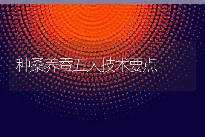 种桑养蚕五大技术要点 | 动物养殖