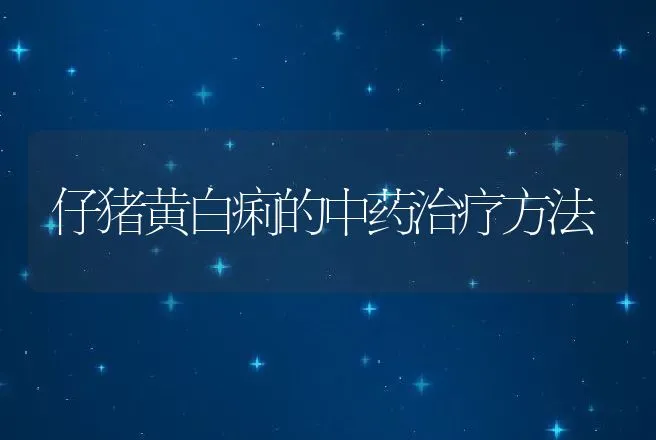 仔猪黄白痢的中药治疗方法 | 动物养殖