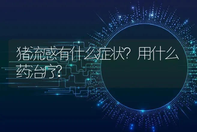 猪流感有什么症状？用什么药治疗? | 兽医知识大全