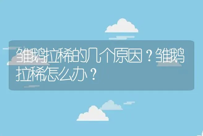 雏鹅拉稀的几个原因？雏鹅拉稀怎么办？ | 兽医知识大全