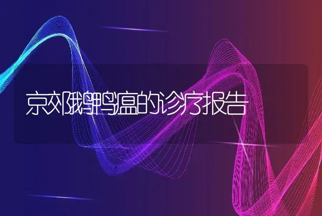 京郊鹅鸭瘟的诊疗报告 | 动物养殖