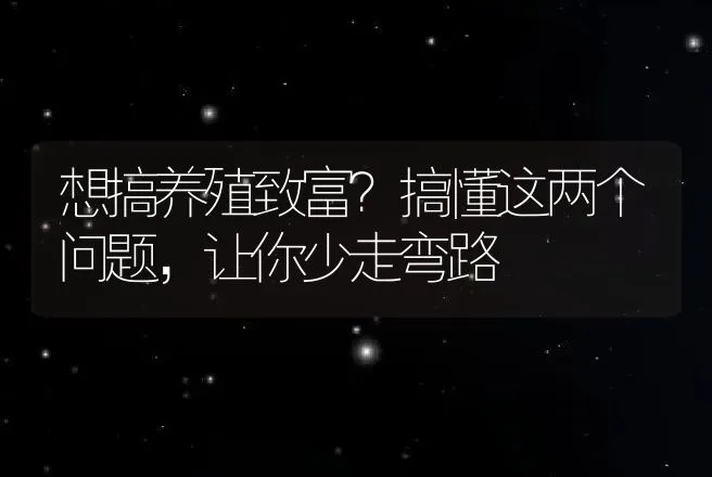 想搞养殖致富？搞懂这两个问题，让你少走弯路 | 家畜养殖