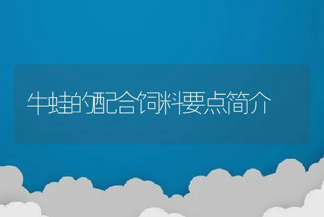 牛蛙的配合饲料要点简介 | 动物养殖