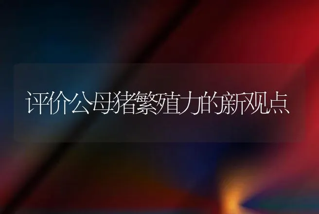 评价公母猪繁殖力的新观点 | 动物养殖