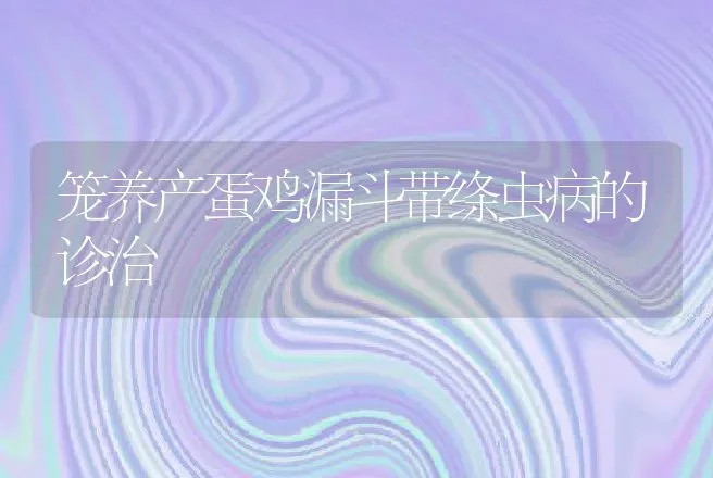 笼养产蛋鸡漏斗带绦虫病的诊治 | 动物养殖