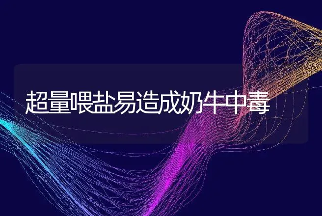 超量喂盐易造成奶牛中毒 | 动物养殖