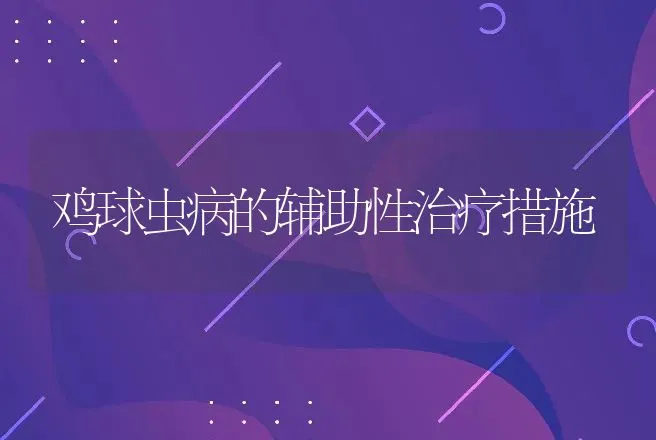 鸡球虫病的辅助性治疗措施 | 动物养殖