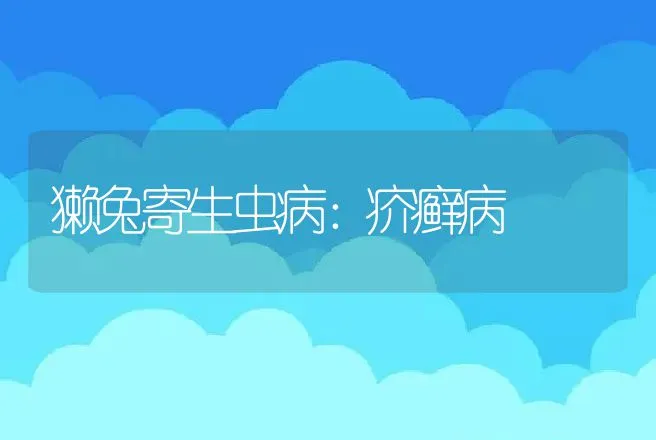 獭兔寄生虫病：疥癣病 | 动物养殖