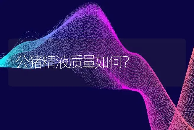 公猪精液质量如何？ | 家畜养殖