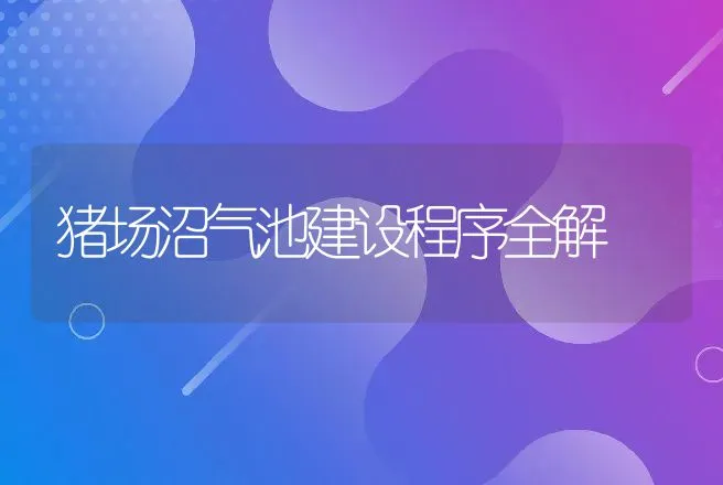 猪场沼气池建设程序全解 | 家畜养殖